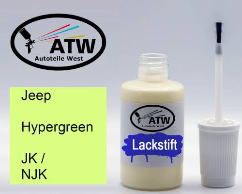 Jeep, Hypergreen, JK / NJK: 20ml Lackstift, von ATW Autoteile West.